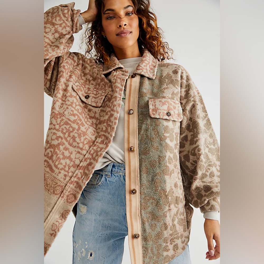 Free People Printed Ruby Jacket Tea Combo Size Medium